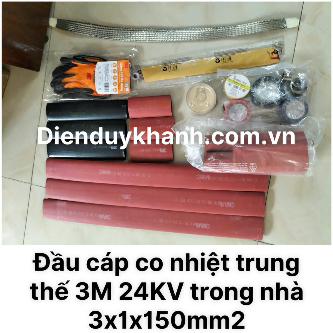 Đầu Cáp Co Nhiệt Trung Thế Trong Nhà 24KV ID 1C (K)4S-150( 3x1x150mm2) MHI